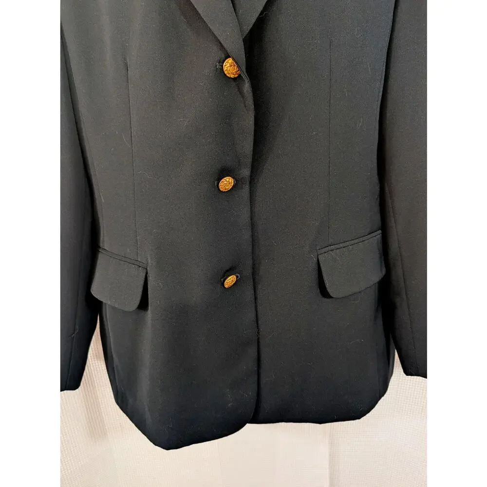 L.L. BEAN! LUXE BLACK DRESS JACKET, BLAZER, GOLD BUTTONS, MACHINE WASHABLE! 18R